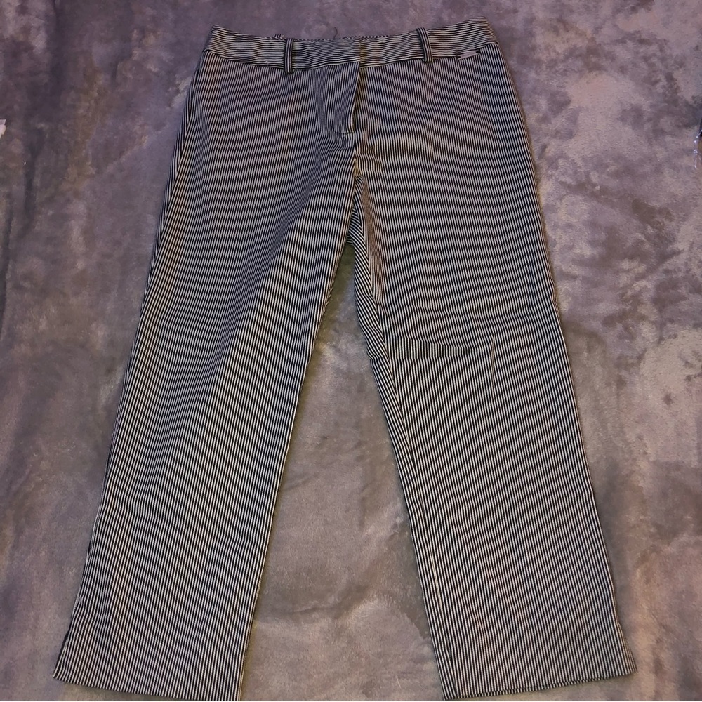River island grey striped cropped  pants